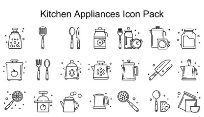 Fototapeta premium Kitchen Appliances Icon Set