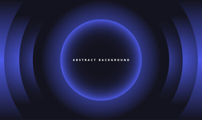 Futuristic Blue Abstract Vector Background with Glowing Circles and Digital Light Waves