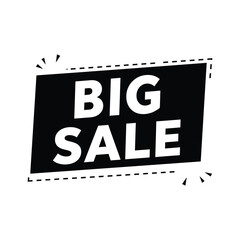 "Big Sale Banner Icon &ndash; Black and White Flat Vector Label for Promotions, Discounts, and Ecommerce Marketing"










