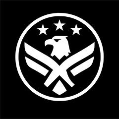 Eagle Emblem with Stars in Military Style