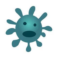 Bacteria, microbes, funny germs and viruses isolating cartoon vector character with blue funny face