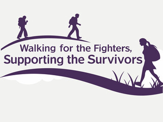 Walking for the Fighters Supporting the Survivors A Silhouette Illustration of a Charity Walk
