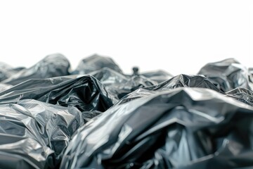 Ultra Hd Visual of Closeup of Garbage Bags Against White Background