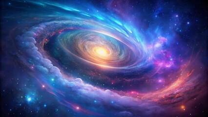 Obraz premium A Celestial Tapestry of Vivid Nebulae and Glowing Cosmic Dust Swirls in a Breathtaking Display of Galactic Wonder