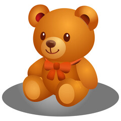 Cute Plush Teddy Bear – Editable Vector