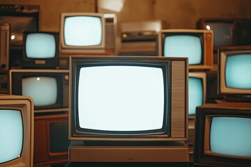 High Detail Picture of Close Up of Old Vintage Television Sets