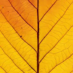 Obraz premium Macro photo of autumn red yellow elm leaf with natural texture as natural banner. Fall colors aesthetic background with yellow leaves texture close up with veins, autumnal foliage, Ai generate, 