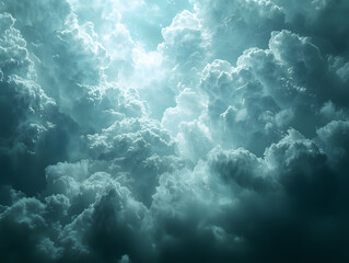 Celestial Canopy: An ethereal, awe-inspiring view of a vast, billowing cloudscape, where the interplay of light and shadow creates a dramatic and captivating spectacle.