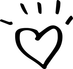 Heart cute doodle scribble hand drawing element