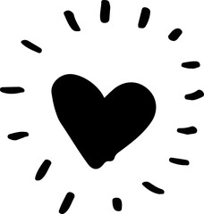 Heart cute doodle scribble hand drawing element