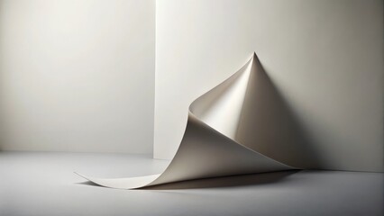 Abstract Study of Light and Shadow on a Sculpted Sheet of Paper