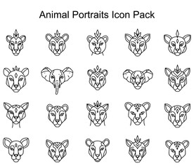 Fototapeta premium Animal Portraits Icon Pack