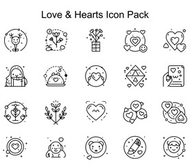 Fototapeta premium Love & Hearts Icon Pack