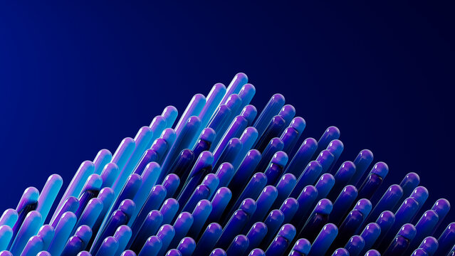 Vibrant geometric forms in organic 3D abstract background art