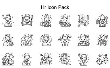 HR Line Icon Set � Diverse Human Resources
