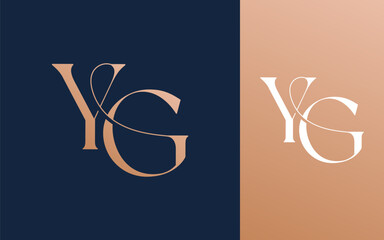 Initial letter YG GY logo design vector illustration for couple, wedding, and business
