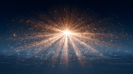 Radiant Light Burst: Abstract Energy Explosion with Sparkling Particles