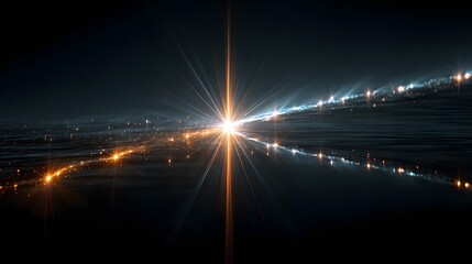 Mirrored Light Streams: Symmetrical Abstract Design with Glowing Elements