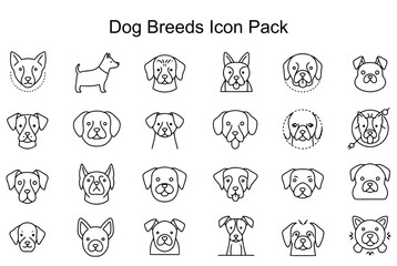 Fototapeta premium Dog Breeds Icon Pack