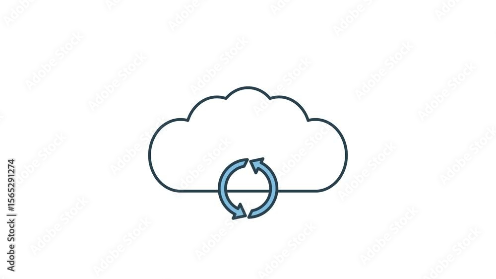 Poster refresh cloud animation on white background, 4k video resolution, suitable for web, apps and user in