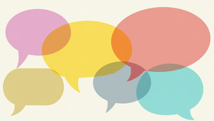 A set of colorful empty dialogue bubbles