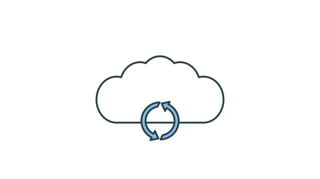 Refresh Cloud animation on white background, 4K video resolution, suitable for web, apps and user interfaces
