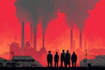 Industrial Wasteland Silhouette Scene