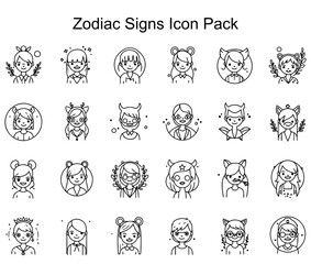 Obraz premium Zodiac Signs Icon Pack