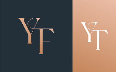 Initial letter YF FY logo design vector illustration for couple, wedding, and business
