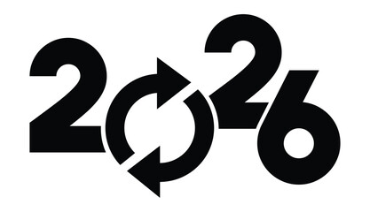 2026 Happy New Year design vector. trendy new year 2026 design template	