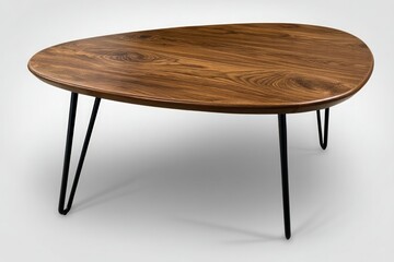 Modern Wooden Coffee Table with Metal Legs