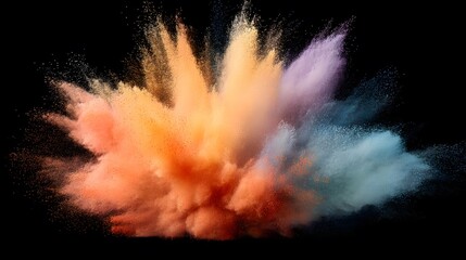 Abstract Colorful Dust Bomb in Deep Space Background