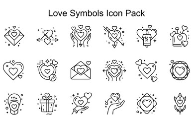 Fototapeta premium Love Symbols Icon Pack