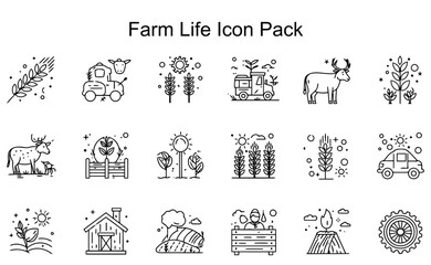 Fototapeta premium Farm Life Icon Pack