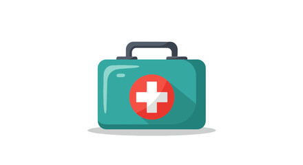 Obraz premium First Aid Kit Icon - Flat Medical Vector