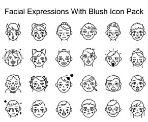 Facial Expressions With Blush Icon Pack