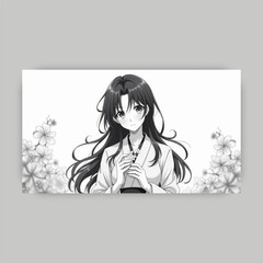 Ai genarate anime black and white
