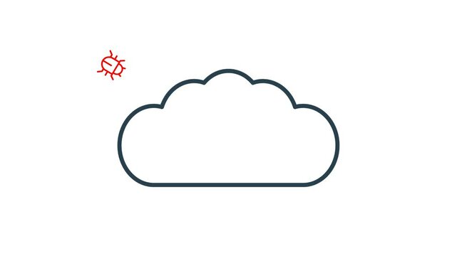 Cloud Protection animation on white background, 4K video resolution, suitable for web, apps and user interfaces