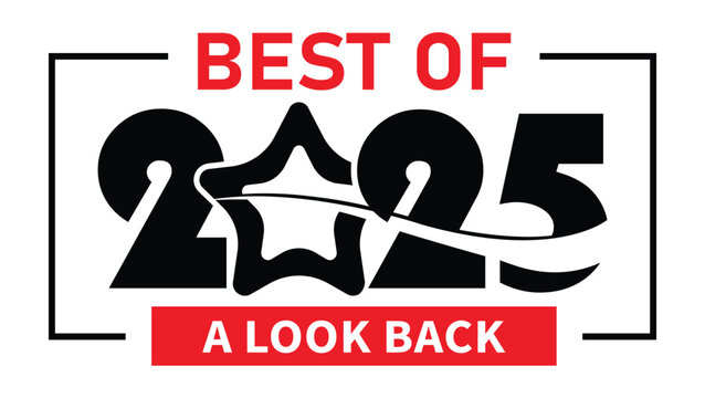 2025 year rewind isolated on black background. Creative design.