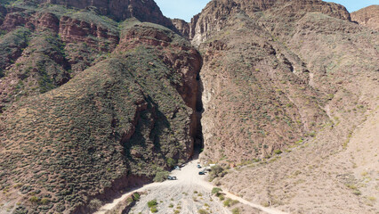 Aerial view of the Natural Amphitheater in the Quebrada de las Conchas, Salta, Argentina
