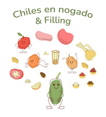 8.Chiles en nagado and filling
