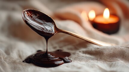 Indulging in gourmet chocolate truffles dark and milk chocolate delights on linen with dripping melted chocolate