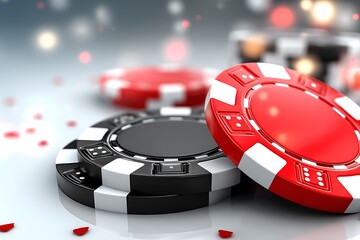 Poker chips on a casino table