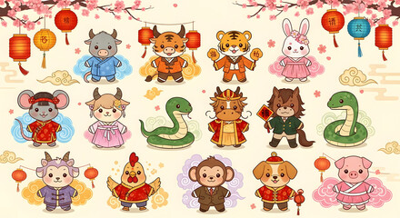 Adorable Chinese Zodiac Animals: Lunar New Year