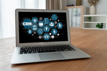 Customer relationship management system on modish computer for CRM business and enterprise