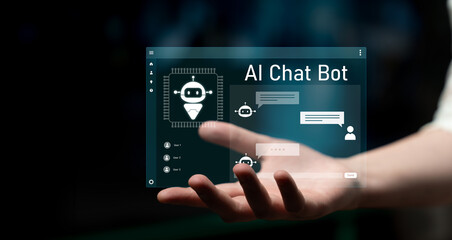 AI chatbot interface facilitates communication, chatbot, and AI interaction for automated user support and information exchange Latch