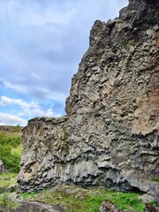 Basalt rock formations columns geological formation in Iceland