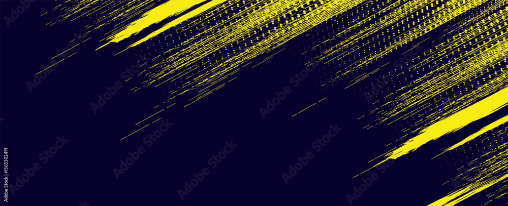 Poster dots halftone yellow and dark blue color pattern gradient grunge texture background. dots pop art sp