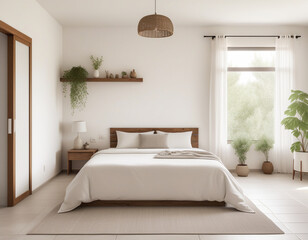 Eco Minimalist Bedroom with Natural & Earthy Style.
