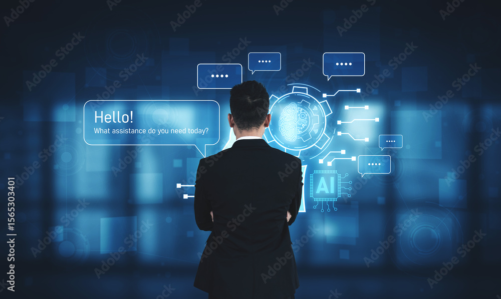 Aufkleber conversational ai assistant enhances chatbot interaction. ai assistant supports queries, answers ins